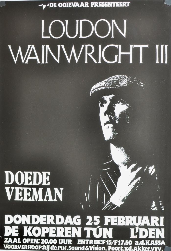 Concert poster (1993) Loudon Wainwright III & Doede Veenman, Verzamelen, Muziek, Artiesten en Beroemdheden, Gebruikt, Poster, Artwork of Schilderij