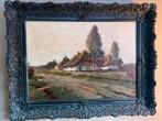 Schilderij v Gilst: boerderij aan landweg goede Conditie, Antiek en Kunst, Kunst | Schilderijen | Klassiek, Ophalen