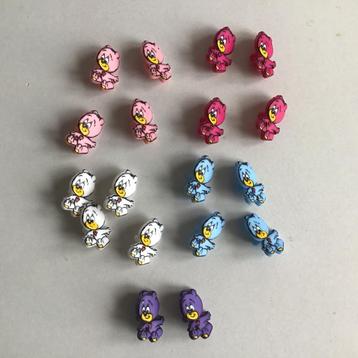 18 beren knopen wit paars roze - beer knoop kunststof NIEUW beschikbaar voor biedingen