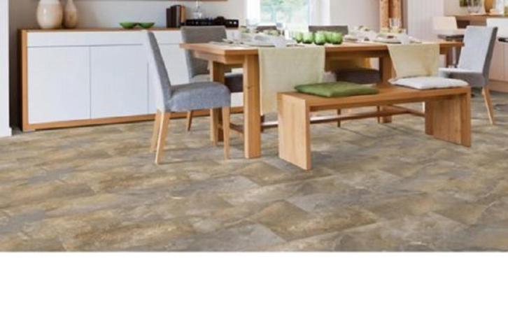 Pvc Dream Click Tegel New Castle 963M 5mm dik €17,95m2, Huis en Inrichting, Stoffering | Vloerbedekking, Nieuw, Laminaat, Bruin