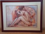 Schilderij afbeelding naakte man en vrouw, Ophalen, Gebruikt, 125 cm of meer, Schilderij
