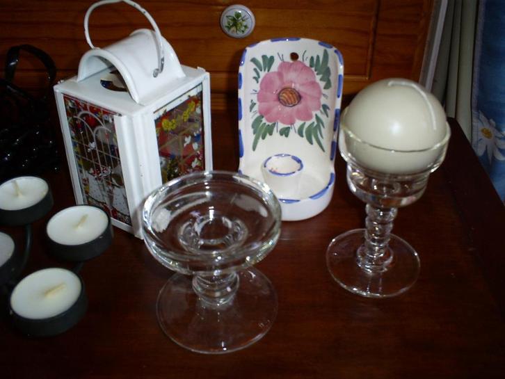 Waxinelichthouders lantaarn en kandelaar, Diversen, Kerst, Gebruikt, Ophalen of Verzenden