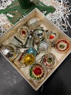 Antiek mini glazen kerstballetjes ganzenveren boom, Ophalen of Verzenden, Gebruikt