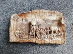 "Houten" Wandtafereel Druivenoogst met plukkers en een kar, Antiek en Kunst, Ophalen of Verzenden
