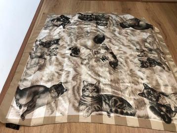 Tie rack art of scarf vierkant dun poezen katten sjaaltje beschikbaar voor biedingen