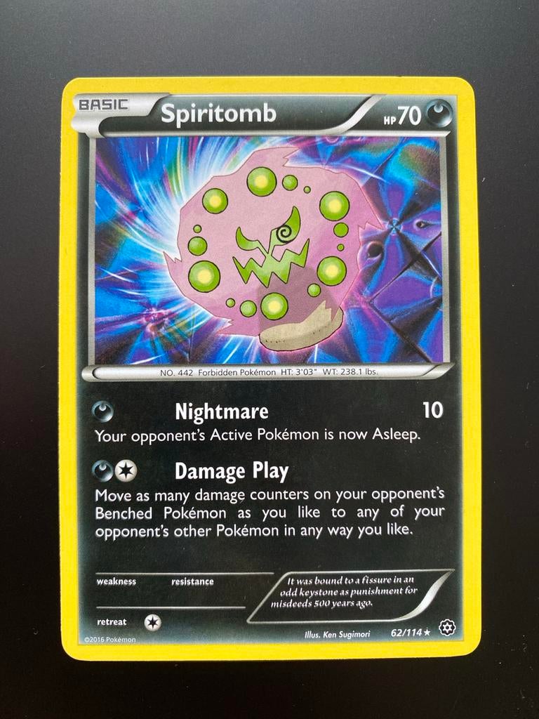 Spiritomb 62/114 Rare Pokémon XY Steam Siege 2016 Mint, Ophalen of Verzenden, Zo goed als nieuw, Losse kaart