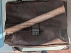 Bruine leren aktetas / laptoptas, Sieraden, Tassen en Uiterlijk, Tassen | Schoudertassen, Overige merken, Gebruikt, Bruin, Ophalen of Verzenden