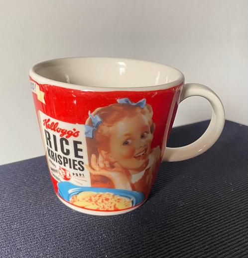 Vintage mok van Kellogg’s Rice Krispies met meisje., Huis en Inrichting, Keuken | Servies, Zo goed als nieuw, Kop(pen) en/of Schotel(s)