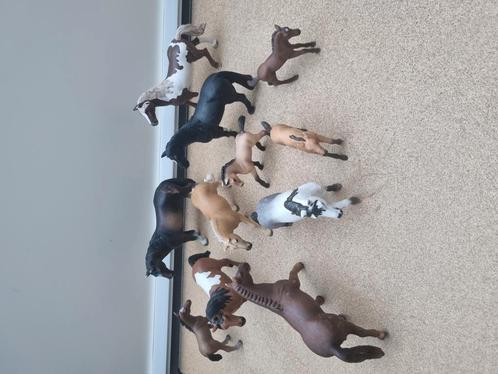 11 Schleich paarden, Verzamelen, Beelden en Beeldjes, Gebruikt, Dier, Ophalen of Verzenden