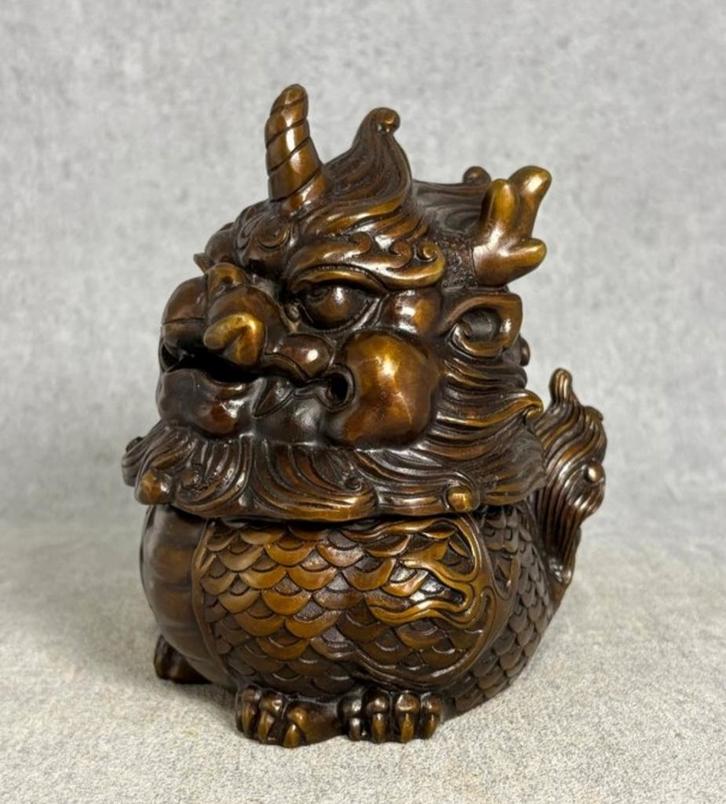 Bronzen Qilin wierook brander, Antiek en Kunst, Antiek | Koper en Brons, Brons, Ophalen of Verzenden