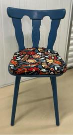 Café stoel hout vintage, Ophalen, Gebruikt, Blauw, Eén