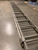 Aluminium Opsteekladder 2x14 sporten - 8m werkhoogte, Ophalen, Gebruikt, Ladder, Opvouwbaar of Inschuifbaar