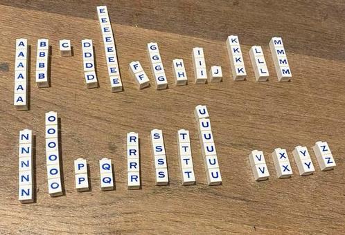 Oude Lego steentjes 1x1 wit letters a b c  alfabet d e f g h, Kinderen en Baby's, Speelgoed | Duplo en Lego, Gebruikt, Lego, Losse stenen