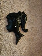 jaren 60 zwart silhouet meisjeshoofd plateel, Antiek en Kunst, Antiek | Keramiek en Aardewerk, Ophalen of Verzenden