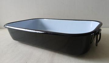 Vintage Oven/Braadslee Zwart van buiten, grijs van binnen beschikbaar voor biedingen