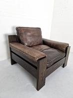 Brutalist Lounger Harry de Groot voor Leolux, Ophalen, Gebruikt, Brutalist, harry de groot, leolux, vintage, lounger, leer, patin