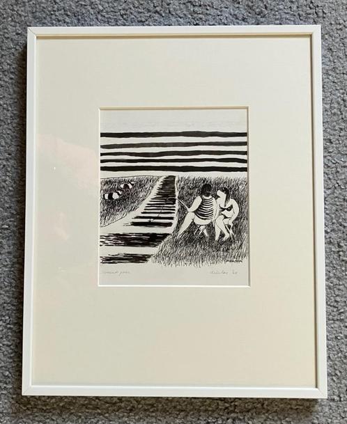 VISSEND PAAR van  DENTEX (Kees den Tex) Litho of zeefdruk., Antiek en Kunst, Kunst | Litho's en Zeefdrukken, Ophalen of Verzenden