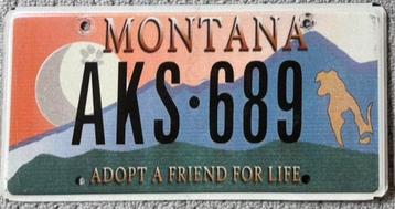 Kentekenplaat Montana Adopt a friend for life