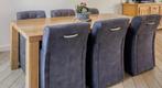Eiken Eethoek met zes stoelen, Huis en Inrichting, Tafels | Eettafels, Ophalen, Gebruikt, Eikenhout, 200 cm of meer