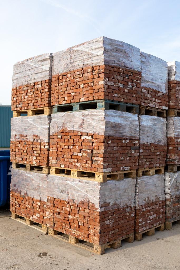 Oude Gronings rode gladde vormbak steen 20.5 x 5 350M2, Doe-het-zelf en Verbouw, Metselstenen, Gebruikt, Bakstenen, Ophalen of Verzenden