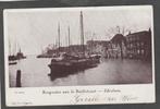 schiedam  hoogwater met schepen, Verzamelen, Ansichtkaarten | Nederland, Verzenden, Voor 1920, Gelopen, Zuid-Holland