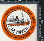 Sticker: Cafe Slijterij Bar De Haven - Scheemda, Ophalen of Verzenden, Zo goed als nieuw, Bedrijf of Vereniging