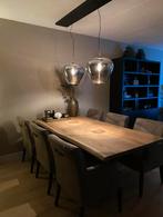 Lampen met zwarte RVS bak, Ophalen of Verzenden, Gebruikt, Rond, 50 tot 100 cm