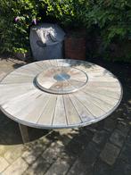 Ronde Teakhouten Tuintafel voor 4 Personen, Huis en Inrichting, Tafels | Eettafels, Ophalen, Gebruikt, 100 tot 150 cm, Vier personen