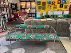 Retro vintage Bank met Bloemenprint, Ophalen, Gebruikt, Minder dan 75 cm, Tweepersoons