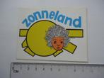 sticker oud Zonneland strip retro vintage, Verzenden, Zo goed als nieuw, Bedrijf of Vereniging