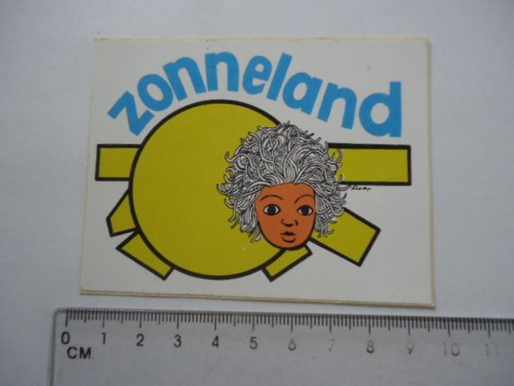 sticker oud Zonneland strip retro vintage, Verzamelen, Stickers, Zo goed als nieuw, Bedrijf of Vereniging, Verzenden