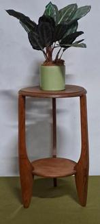 Art Deco plantentafel / Amsterdamse school, Huis en Inrichting, Tafels | Sidetables, Gebruikt, 50 tot 100 cm, Rond, Ophalen of Verzenden