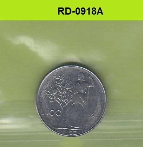 S8-RED-0918 Italy 100 LIRE 1992  VF KM96.2, Postzegels en Munten, Munten | Europa | Niet-Euromunten, Italië, Verzenden
