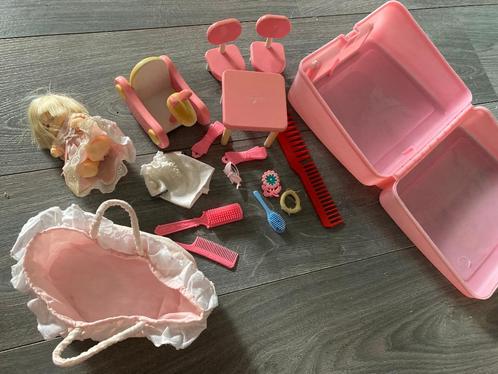 Vintage retro koffertje poppenhuis Sekihuchi My Little Baby, Kinderen en Baby's, Speelgoed | Poppen, Gebruikt, Babypop, Ophalen of Verzenden