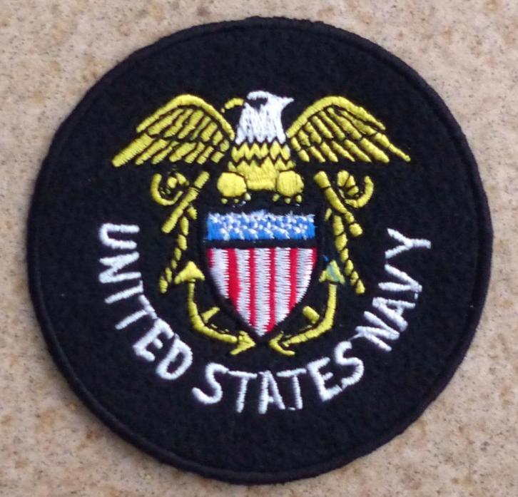 United States Navy strijkembleem patch logo kledingapplicati, Hobby en Vrije tijd, Kledingapplicaties en Hotfix, Zo goed als nieuw