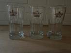 3 Wieckse Witte Bierglazen, Ophalen of Verzenden, Zo goed als nieuw, Glas of Glazen
