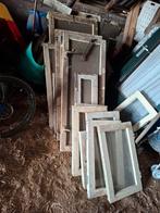 Houten kozijnen met glas - gratis af te halen, Doe-het-zelf en Verbouw, Kozijnen en Schuifpuien, Gebruikt, Minder dan 75 cm, Raamkozijn