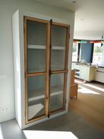 Grote kast met vintage glasdeuren, Huis en Inrichting, Kasten | Vitrinekasten, Ophalen, Gebruikt, 100 tot 150 cm, 200 cm of meer