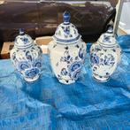 5 Delfts blauwe vazen handgeschilderd, Antiek en Kunst, Antiek | Keramiek en Aardewerk, Ophalen of Verzenden