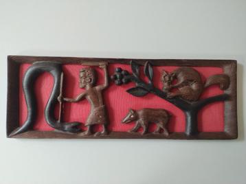 Vintage Afrikaans houtsnijwerk  beschikbaar voor biedingen