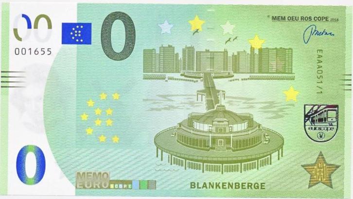 België 0-Euro biljet Blankenberge (Pier), Postzegels en Munten, Bankbiljetten | België, Los biljet, Ophalen of Verzenden
