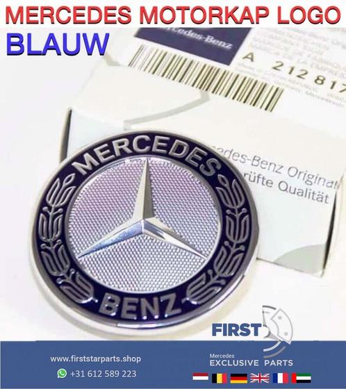 Mercedes MOTORKAP LOGO BLAUW EMBLEEM W176 W177 W246 W247 W11, Auto-onderdelen, Carrosserie en Plaatwerk, Mercedes-Benz, Gebruikt