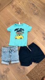 Twee leuke broekjes en shirtje mt 98, H&M, Ophalen of Verzenden, Zo goed als nieuw, Setje