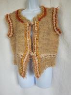 Gaaf gebreid hesje met toffe kleuren mt M/L, Bruin, ., Maat 42/44 (L), Ophalen of Verzenden
