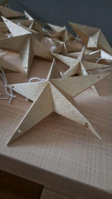 GOUDEN KERSTSTERREN PAPIER KERSTBALLEN KANDELAAR VERLICHTING beschikbaar voor biedingen