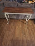 Sidetable met teakhouten blad, Huis en Inrichting, Tafels | Sidetables, Ophalen, 25 tot 50 cm, Rechthoekig, 100 tot 150 cm