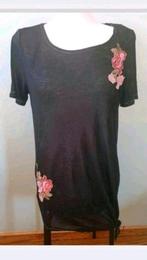 Miss Etam zwart t-shirt met bloemen, Miss Etam, Maat 38/40 (M), Ophalen of Verzenden, Zo goed als nieuw