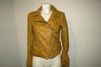 Ibana leren biker jas oker geel studs sterren eye catcher S