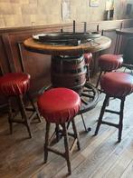 Vintage ton bar tafels en barkrukken, Ophalen, Gebruikt