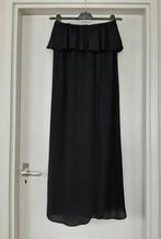 Strapless satijn jurk van maat XS/S. Gratis broche., Zwart, Ophalen of Verzenden, Zo goed als nieuw, Maat 34 (XS) of kleiner
